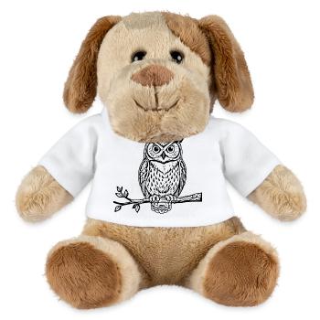 Owl Bird Gift Nature Lover Hiker - MiniFeet® Dog Helge - white - Front