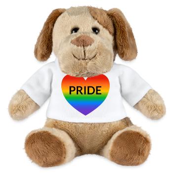 Pride Rainbow Heart LGBTQ Gay Pride Monat - MiniFeet® Hund Helge - Weiß - Vorne