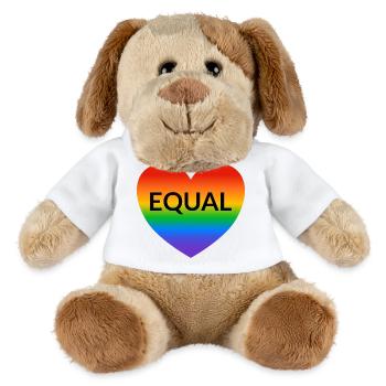 Gleiches Herz Regenbogenstolz - MiniFeet® Hund Helge - Weiß - Vorne