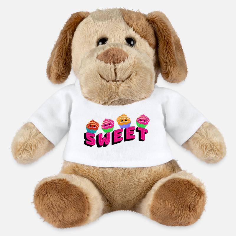 Cupcakes mignons - Chien en peluche Helge MiniFeet® - blanc