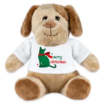 Chat Star Animal Écharpe de Noël 3D Cadeau - Chien en peluche Helge MiniFeet® - blanc - Devant