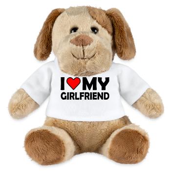 I love my girlfriend - Chien en peluche Helge MiniFeet® - blanc - Devant