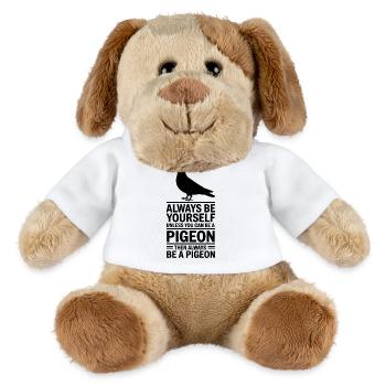 Paroles de colombes Colombes Cadeau drôle de colombe - Chien en peluche Helge MiniFeet® - blanc - Devant