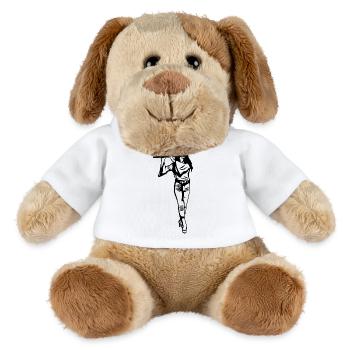 Croquis de la flûte - Chien en peluche Helge MiniFeet® - blanc - Devant