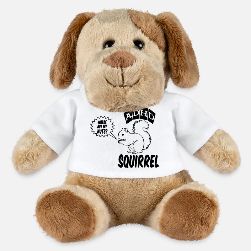 ADHD Squirrel ADHS Spruch Geschenk - MiniFeet® Hund Helge - Weiß