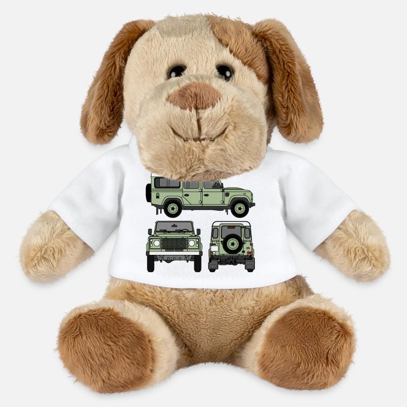 Defender 110 - Côtés - Chien en peluche Helge MiniFeet® - blanc
