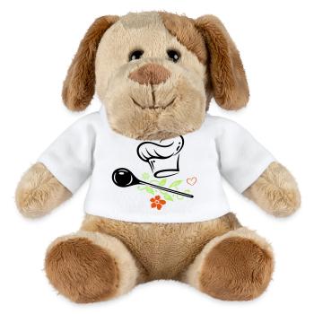 Cuillère en bois - Chien en peluche Helge MiniFeet® - blanc - Devant