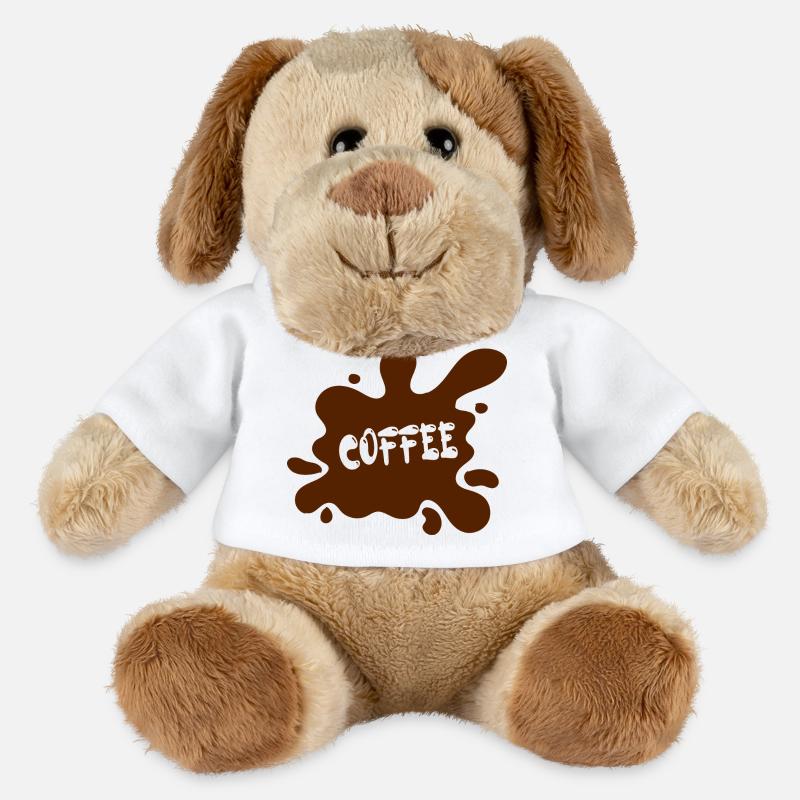 Coffee stain with artistic design - MiniFeet® Dog Helge - white