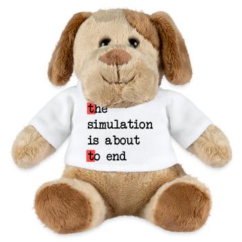 La fin de la simulation, Sci-Fi Matrix Humour Chemise - Chien en peluche Helge MiniFeet® - blanc - Devant
