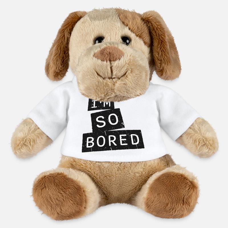 I'm So Bored Ich bin so gelangweilt Langeweile - MiniFeet® Hund Helge - Weiß
