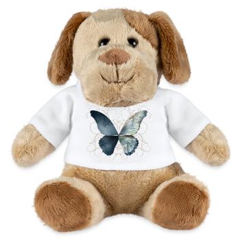 Butterfly wings in bluish watercolors - MiniFeet® Dog Helge - white - Front