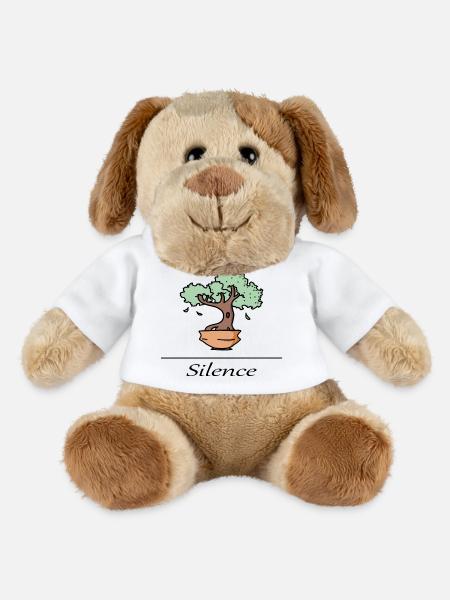 Arbre zen - silence - Chien en peluche Helge MiniFeet® - blanc