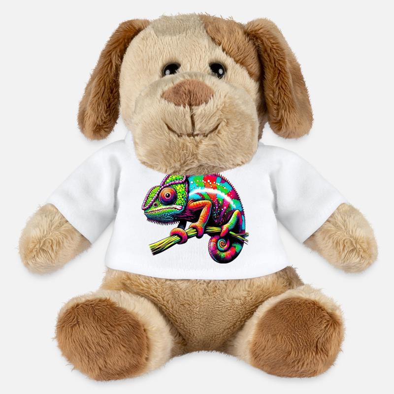 Caméléon - Chien en peluche Helge MiniFeet® - blanc