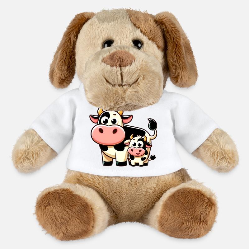 Vache Vaches - Chien en peluche Helge MiniFeet® - blanc