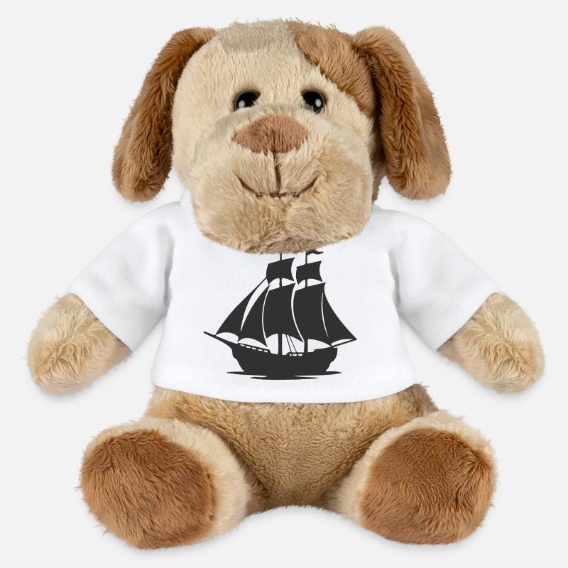 Mysteriöse Silhouette eines Segelschiffs - MiniFeet® Hund Helge - Weiß