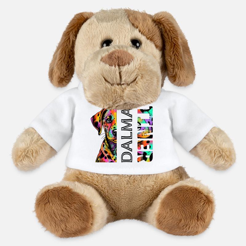 Farbenfroher Dalmatiner - MiniFeet® Hund Helge - Weiß