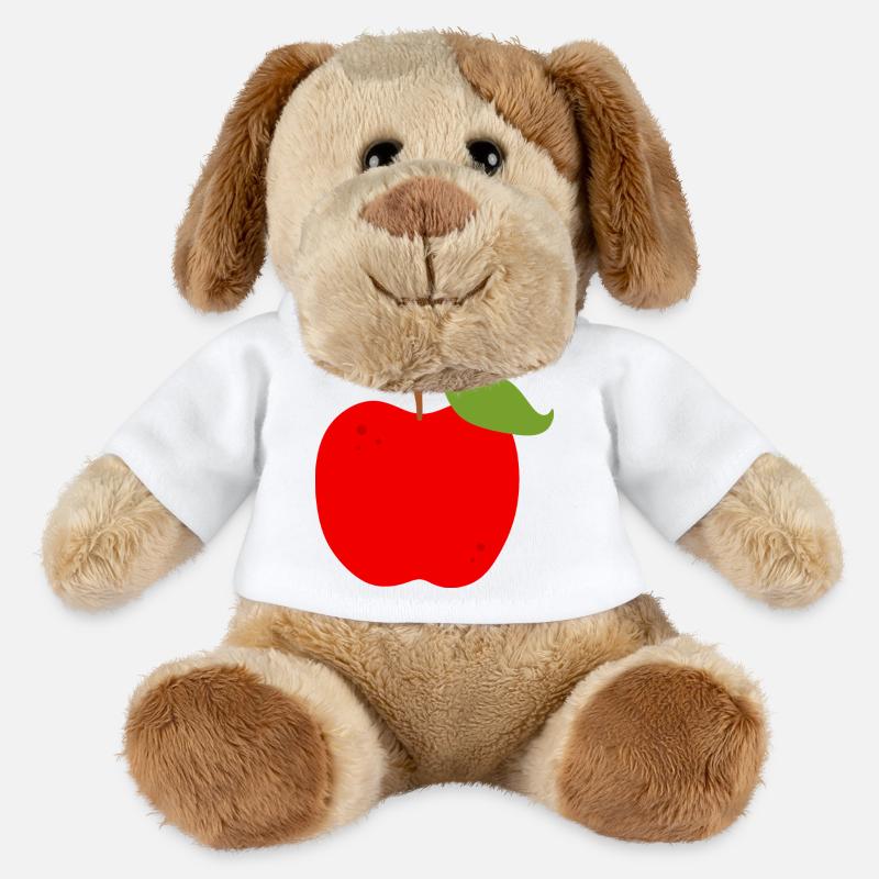 Lebendiger roter Apfel Illustration - MiniFeet® Hund Helge - Weiß