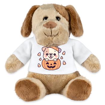 Chien mignon dans citrouille Halloween - Chien en peluche Helge MiniFeet® - blanc - Devant
