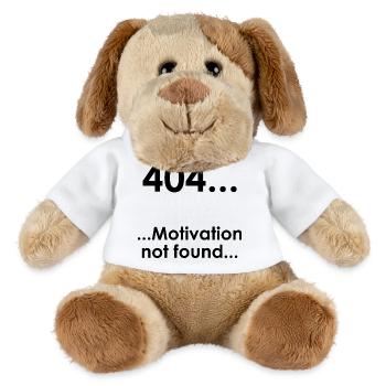Unispruch "Error404" Student Geschenk, Studenten - MiniFeet® Hund Helge - Weiß - Vorne