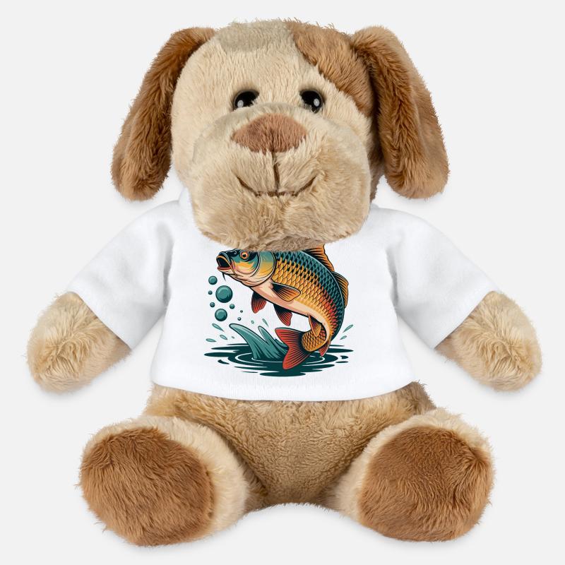 Springender Karpfen - MiniFeet® Hund Helge - Weiß