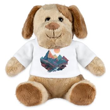 Surreal Mountain Landscape – Colorful Nature Art - MiniFeet® Dog Helge - white - Front