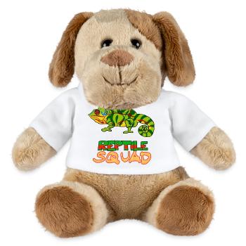 Reptile Squad Bunte Chamäleon-Kunst - MiniFeet® Hund Helge - Weiß - Vorne
