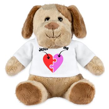 Jesus & me - Heart - Puzzle - Christian - MiniFeet® Dog Helge - white - Front