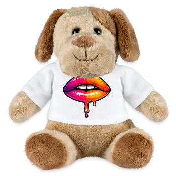 Dripping Neon Lips - MiniFeet® Dog Helge - white - Front