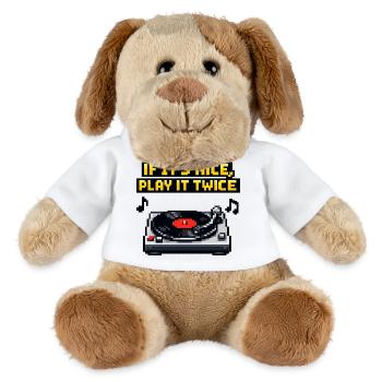 Wenn es schön ist, spiel es zweimal auf dem Plattenspieler - MiniFeet® Hund Helge - Weiß - Vorne
