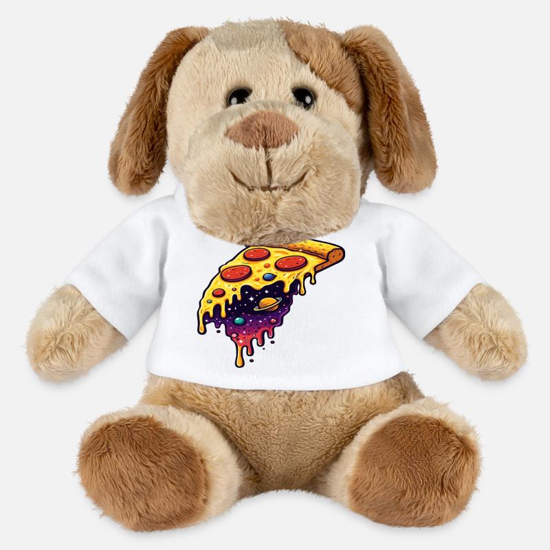 Kosmisches Pizzastück - MiniFeet® Hund Helge - Weiß