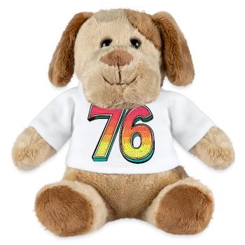 76 Zahl Bunt - MiniFeet® Hund Helge - Weiß - Vorne