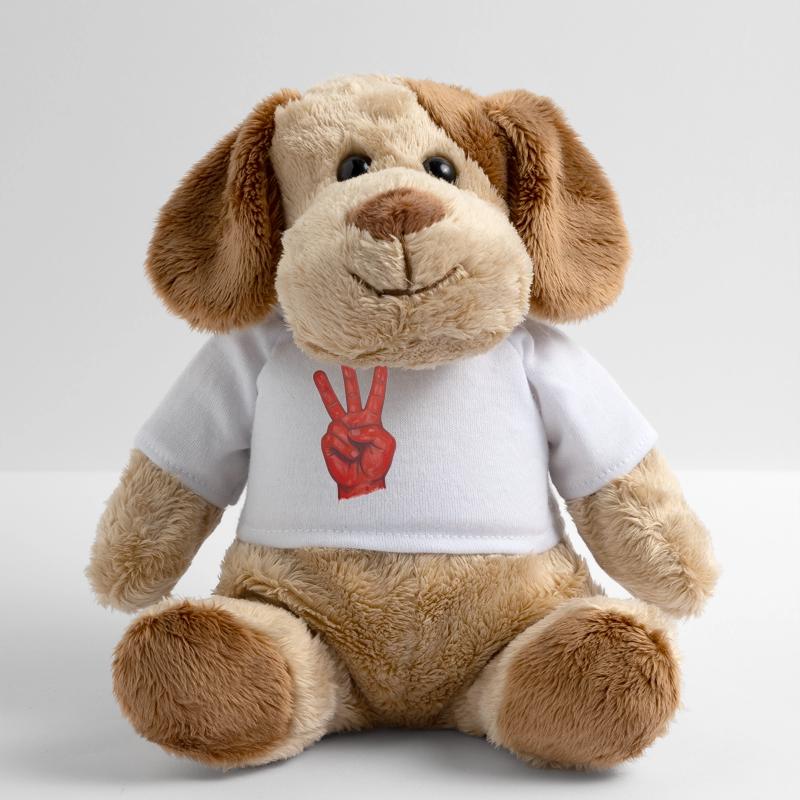 Red Peace Hand Two Stamp MiniFeet® Dog Helge
