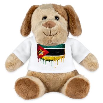 Mozambique Flaggen-Gemälde Tropfen - MiniFeet® Hund Helge - Weiß - Vorne