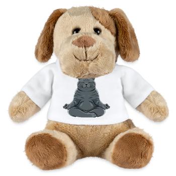 Meditierende Graue Katze - MiniFeet® Hund Helge - Weiß - Vorne