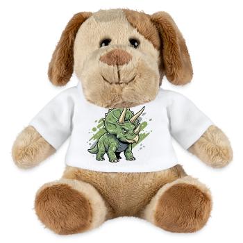 Gribouillis Tricératops Vert - Chien en peluche Helge MiniFeet® - blanc - Devant