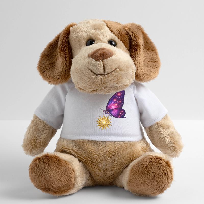 Soleil doré et papillon de l’espace. Chien en peluche Helge MiniFeet®