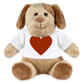 Rust-colored heart - minimalist look - MiniFeet® Dog Helge - white - Front