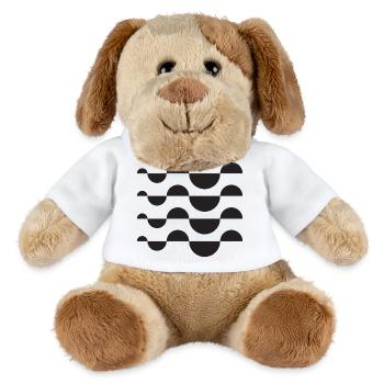 Monochrome Wave Circle Grid - MiniFeet® Dog Helge - white - Front