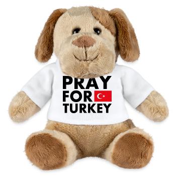 Pray for turkey - Chien en peluche Helge MiniFeet® - blanc - Devant