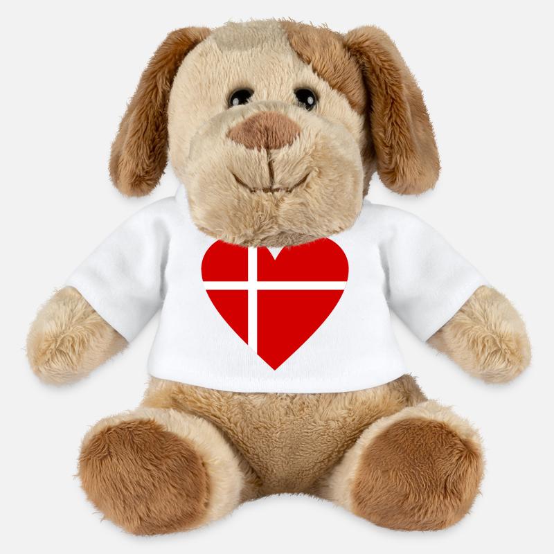 Danemark - Chien en peluche Helge MiniFeet® - blanc