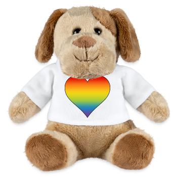 Regenbogen Herz  - MiniFeet® Hund Helge - Weiß - Vorne