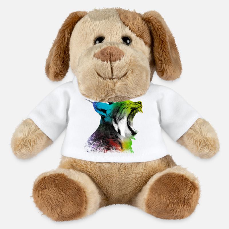 Lynx béant - Chien en peluche Helge MiniFeet® - blanc