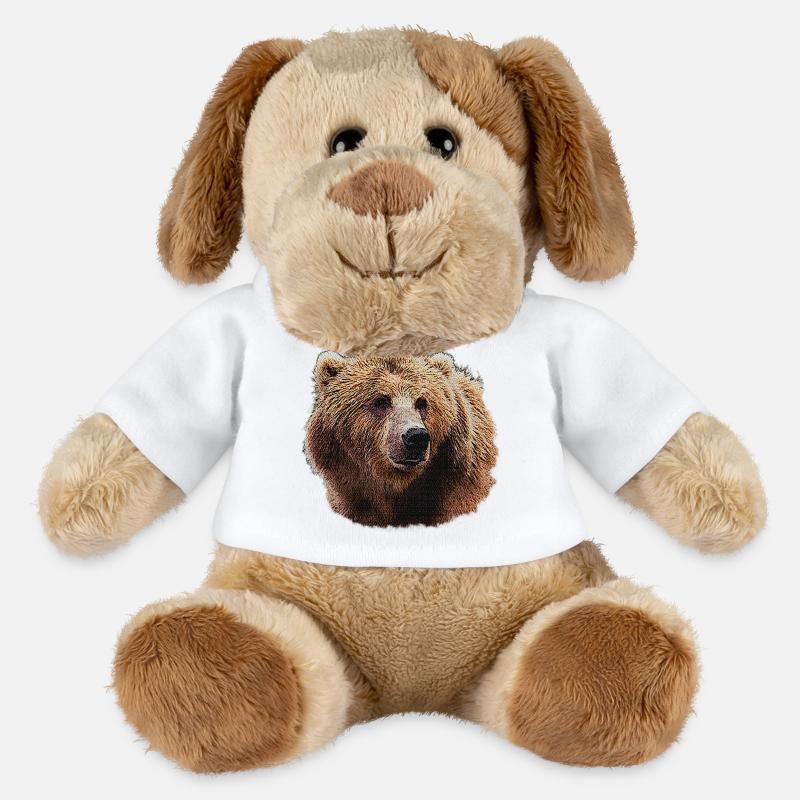 Bear Lover T-Shirts, Bear Head Night Pattern - MiniFeet® Dog Helge - white
