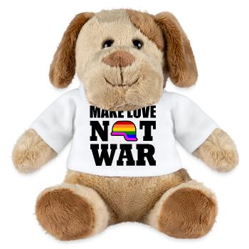 Make love not war - MiniFeet® Hund Helge - Weiß - Vorne