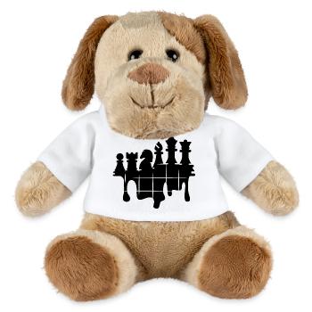 Schach Graffiti Schachspiel Figuren Knight rook - MiniFeet® Hund Helge - Weiß - Vorne