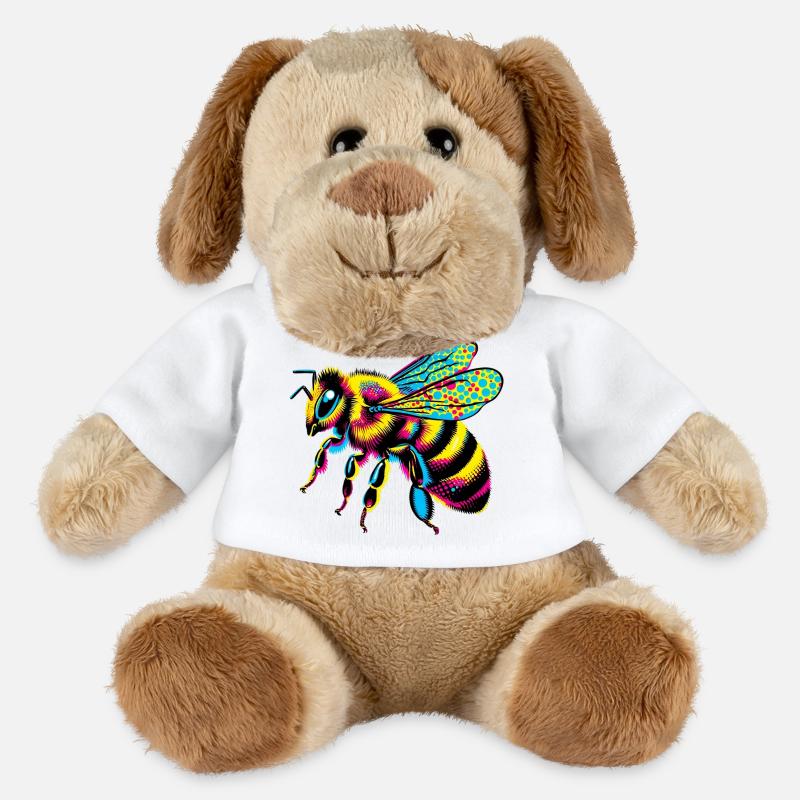 Abeille - Chien en peluche Helge MiniFeet® - blanc