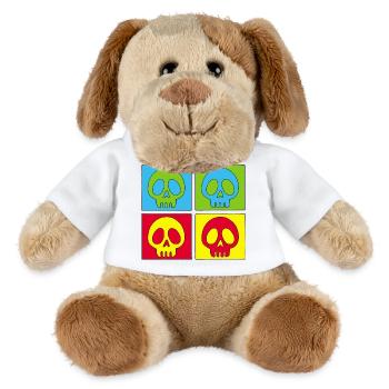 Tête de mort manga pop art - Chien en peluche Helge MiniFeet® - blanc - Devant