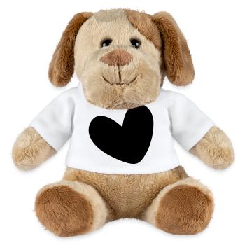 Herz einfarbig ausgefüllt - MiniFeet® Hund Helge - Weiß - Vorne