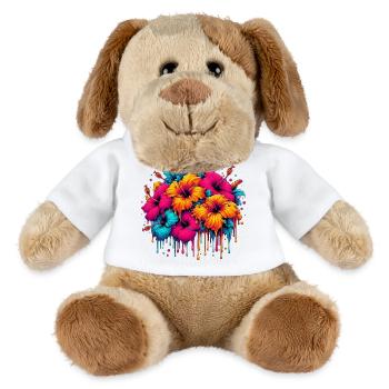 Hibiskusblüten - MiniFeet® Hund Helge - Weiß - Vorne