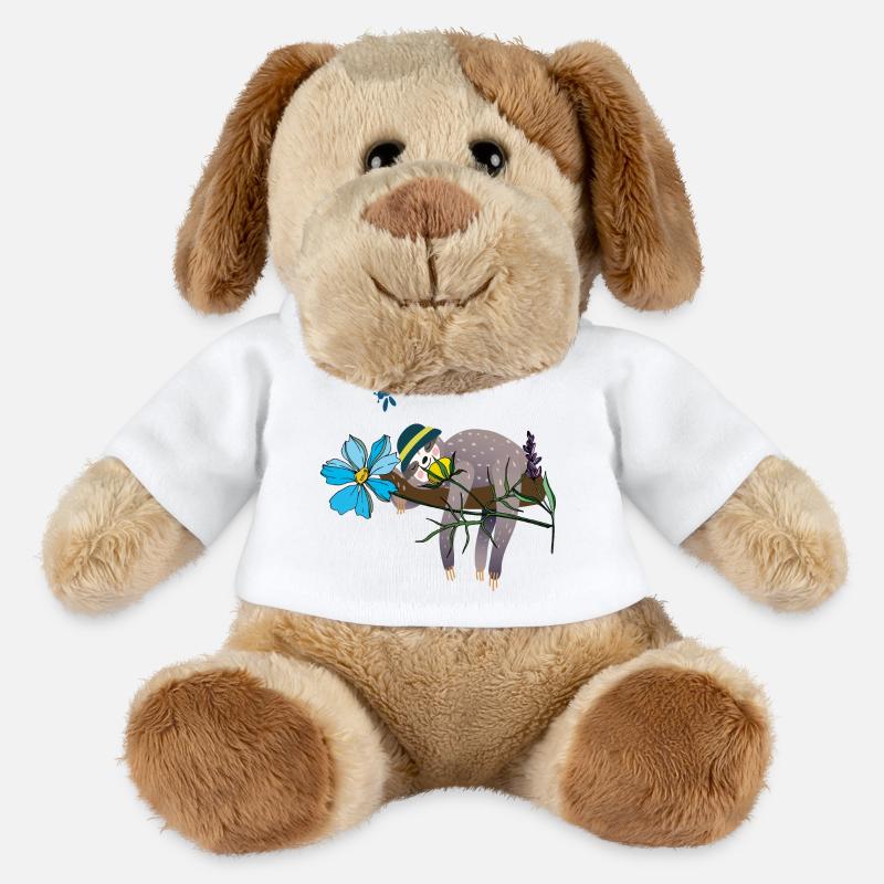 Faultier im Garten - MiniFeet® Hund Helge - Weiß